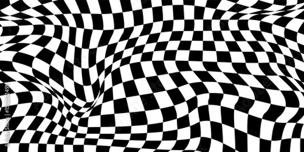 Fototapeta Abstract pattern wave background checkerboard