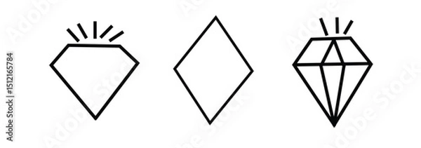 Fototapeta Diamond icon symbol set simple design
