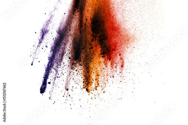Fototapeta colorful powder explosion isolated on white background.