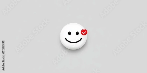 Fototapeta A smiley face icon on a minimal interface labeled customer experience