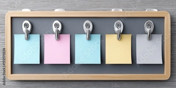 Fototapeta a realistic photo of a motivational flexible work board with post-its and personal goals