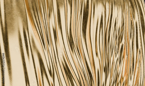 Obraz Liquid gold abstract background, luxury metallic texture, shiny reflections, seamless pattern, 4K