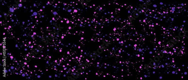 Fototapeta Dark abstract background with vivid pink and purple paint splashes, creating a high-contrast artistic texture. Perfect for edgy, modern digital designs.

