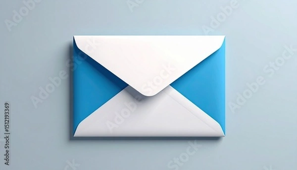 Fototapeta blue mail envelope
