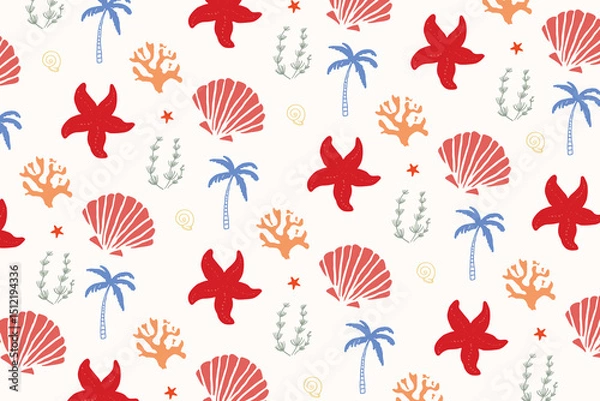 Obraz summer pattern background hand drawn vector illustration