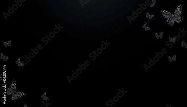 Obraz butterflies on a black background