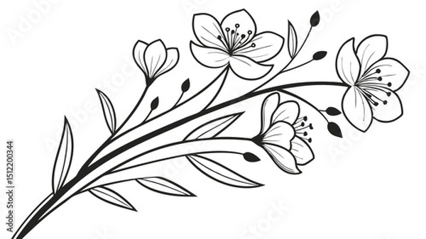Obraz black and white floral background