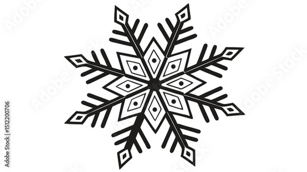 Obraz snowflake on a black background