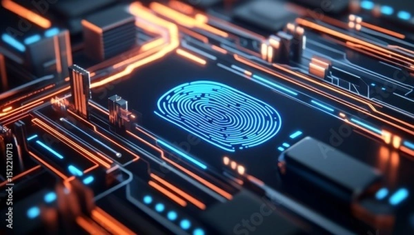 Fototapeta Innovative fingerprint security solutions offer advanced access control and safety features for optimal protection