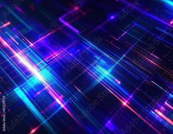 Fototapeta Futuristic Cyberpunk Metaverse Background, Fondo Futurista Estilo Cyberpunk y Metaverso, Generated image