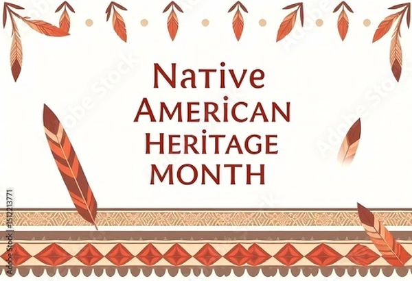 Fototapeta Native American Heritage Month, International Day of the World's Indigenous Peoples or Native American Day. Background, traditional colors.	Southwest western design style in a seamless repeat pattern.