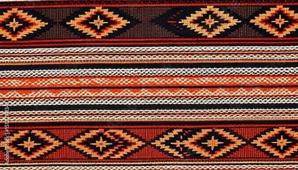 Fototapeta Native American Heritage Month, International Day of the World's Indigenous Peoples or Native American Day. Background, traditional colors.	Southwest western design style in a seamless repeat pattern.