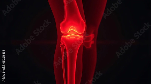 Fototapeta Detailed view of a human knee joint highlighting anatomy and potential injuries Generative AI
