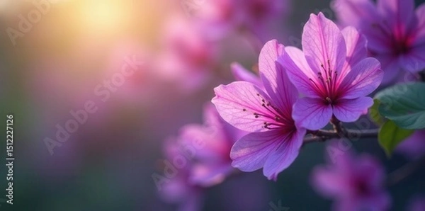 Obraz Vibrant purple jacaranda blossoms, soft focus background , beautiful, landscape