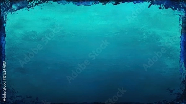 Fototapeta abstract grunge blue background with color frame and empty in the middle for text writing 