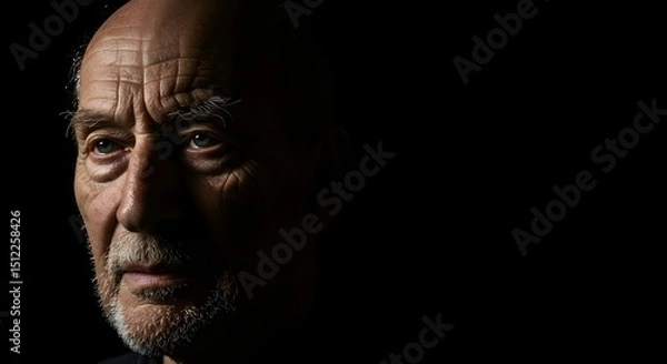 Obraz Older Man Portrait with Dramatic Lighting