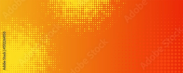 Fototapeta Abstract orange gradient background, halftone pattern, vector abstract trendy geometric graphic design. Simple minimal square and dots halftone yellow and orange gradient pattern background