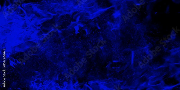Obraz Abstract background with soft and bright blue grunge watercolor design. Abstract background with fire and realistic blue fire particle burn effect sparkles pattern.  Dark navy blue sky in back.