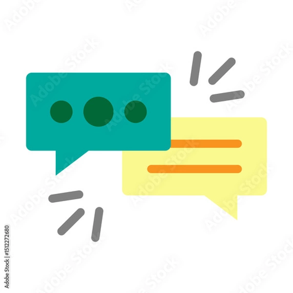 Obraz Threaded Conversation Vector Flat Icon Design