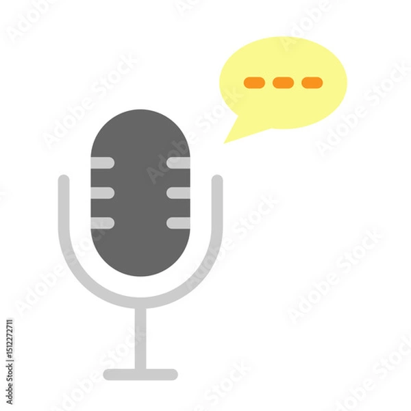 Obraz Open Mic Vector Flat Icon Design