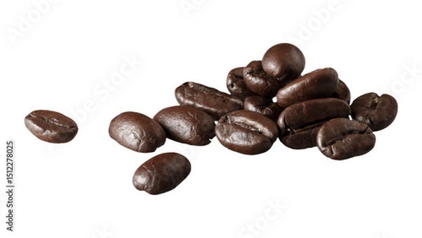 Obraz Set of fresh roasted coffee beans isolated on white background.
