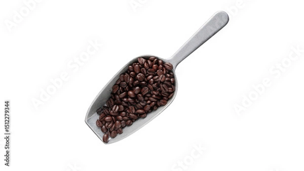 Obraz Scoop of coffee beans. Coffee beans in scoop isolated.