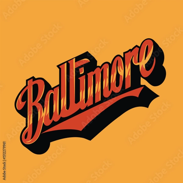 Fototapeta Baltimore, Maryland Reto Script Typography Vector