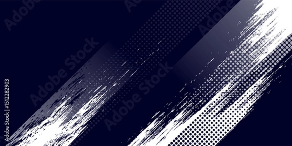 Fototapeta Abstract speed lines style orange color halftone banner design template. Vector illustration.