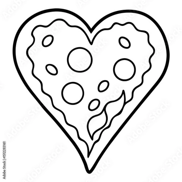 Obraz Romantic Pizza Slice Line Art