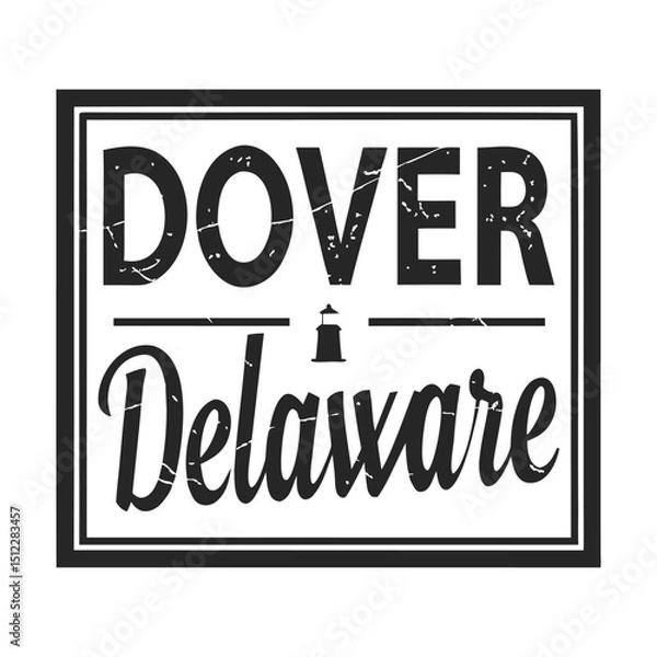 Fototapeta Dover Delaware Lighthouse Typography Vector