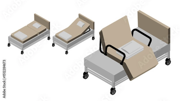 Fototapeta isometric view of elder lift rotating adjustable bed