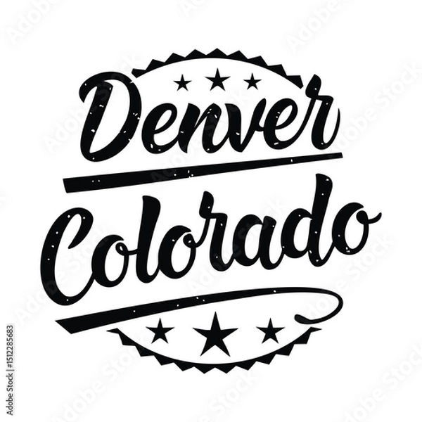 Fototapeta Denver, Colorado Script Typography Vector