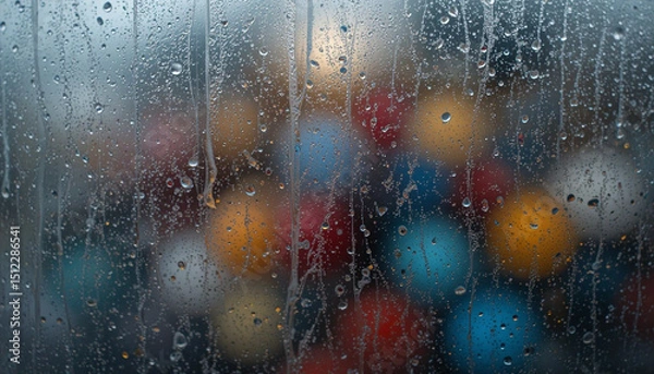Fototapeta Frosted Glass Window with Blurred Colors and Textured Surface