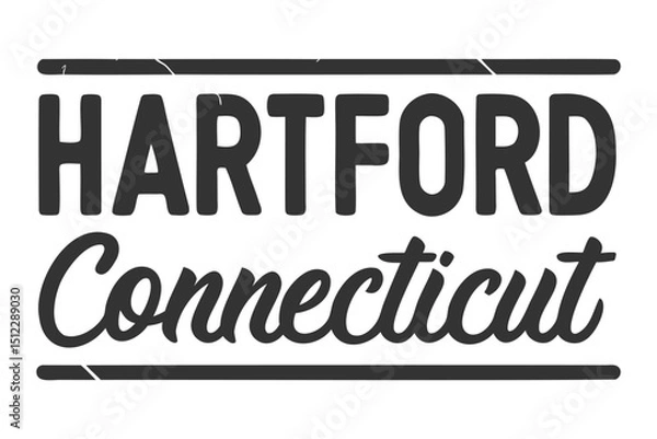 Fototapeta Hartford, Connecticut Script Typography Vector