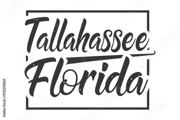 Fototapeta Tallahassee Florida Cursive Script Vector