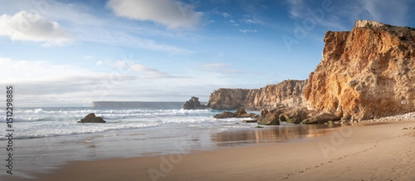 Obraz Coastal Cliffs and Tranquil Beachscape