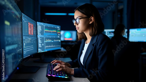 Fototapeta Monitoring Network Systems in Modern Data Centers