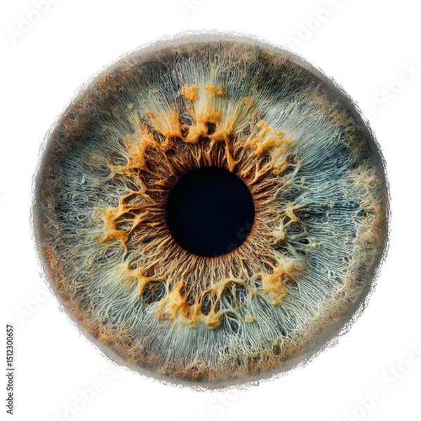 Obraz A stunning close-up reveals the intricate details of a human eye, showcasing vibrant colors and complex patterns that mesmerize any viewer. The natural light enhances the beauty
