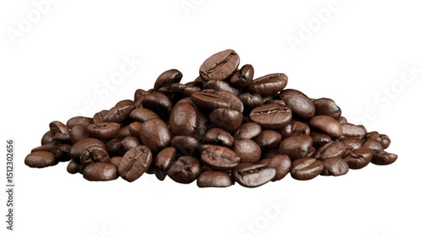 Obraz A heap of coffee beans on white