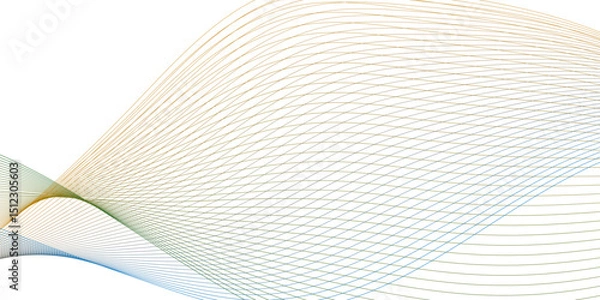 Obraz Abstract colorful curved business lines on white paper background.