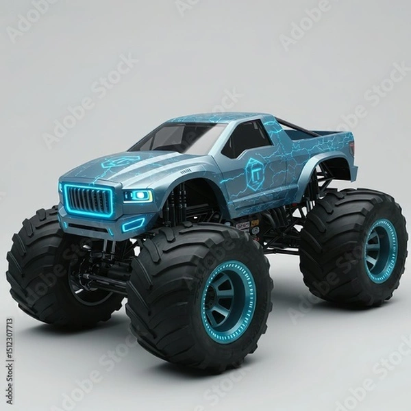 Obraz Cyber Monster Truck 3D Digital Rendering Image Set