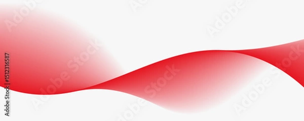 Obraz Flowing red curve shape with soft gradient vector abstract background, relaxing and tranquil art, can illustrate health medical or sound of music. Vector illustration