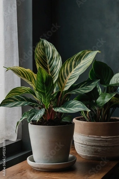 Obraz  Calathea in a pot, close-up, professional photo, stock photo