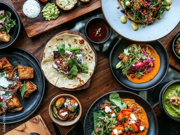 Obraz A fusion food startup offering subscription-based global vegan meal kits that merge culinary styles