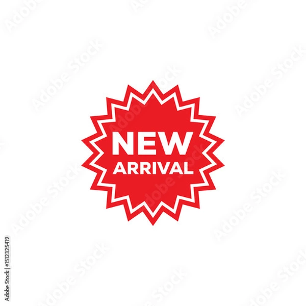 Obraz New arrival product tag sign Advertising sticker on transparent background