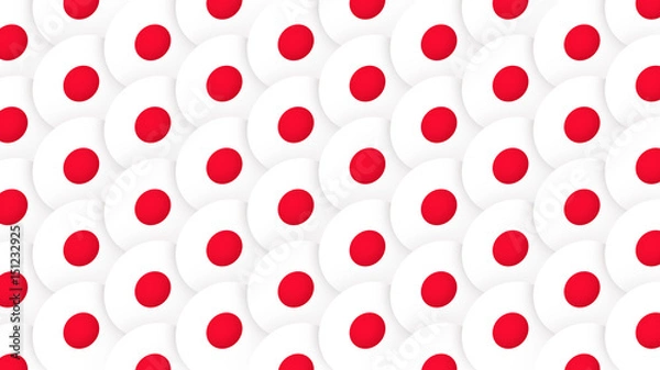 Obraz Red dots on white glume circles abstract background
