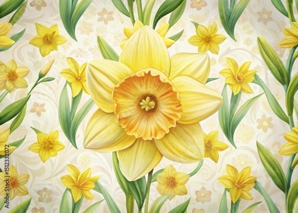Obraz Beautiful yellow daffodils floral pattern