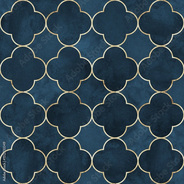 Obraz Watercolor gothic style clover leaf seamless pattern
