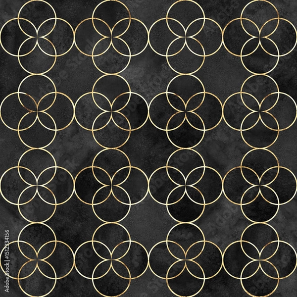 Obraz Watercolor gothic style clover leaf seamless pattern