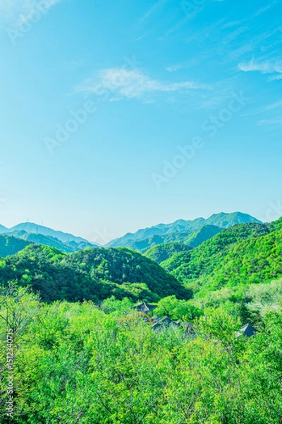 Obraz 中国　万里の長城からの景色